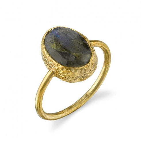 Raw Labradorite Ring